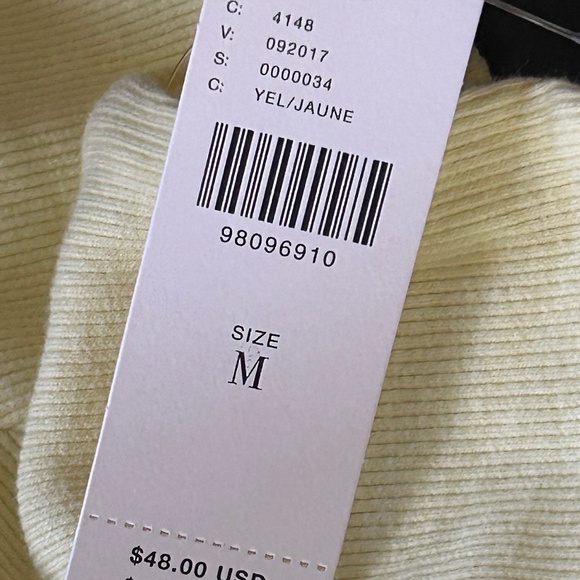 NWT PILCRO RUFFLE TRIM BABY TEE SHIRT TOP YELLOW MEDIUM M NEW - Picture 4 of 7